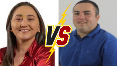 montagem mostrando embate político na Câmara de Água Branca entre dois vereadores durante sessão tensa