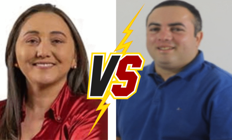 montagem mostrando embate político na Câmara de Água Branca entre dois vereadores durante sessão tensa