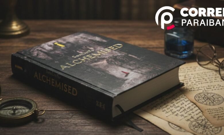 resenha Achemised: Entre a Beleza do Objeto, o Magnetismo do Universo e as Sombras de Suas Controvérsias 1 Edição física de Alchemised em capa dura, ilustrada e com acabamento em relevo, usada na resenha de alchemised