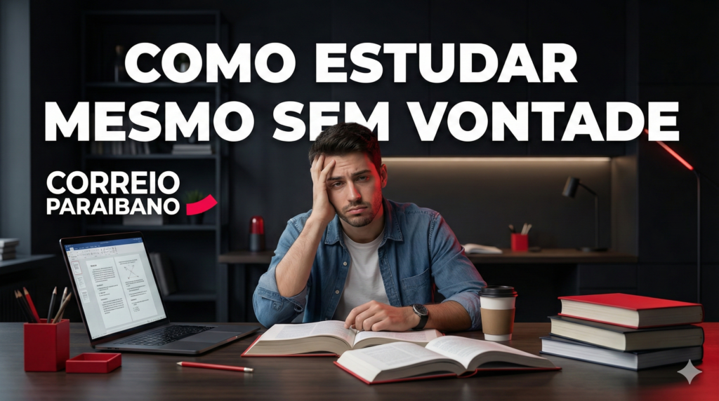 Gemini Generated Image r41yter41yter41y - Correio Paraibano - Como Estudar Mesmo Sem Vontade: 9 Estrat&eacute;gias Que Funcionam